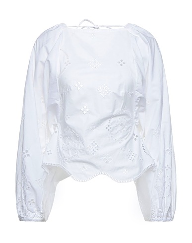 GANNI Top White 100% Cotton