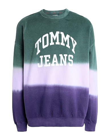 TOMMY JEANS Sweatshirt TJM COLORBLOCK TIE-DYE KNIT
 Purple 100% Cotton
