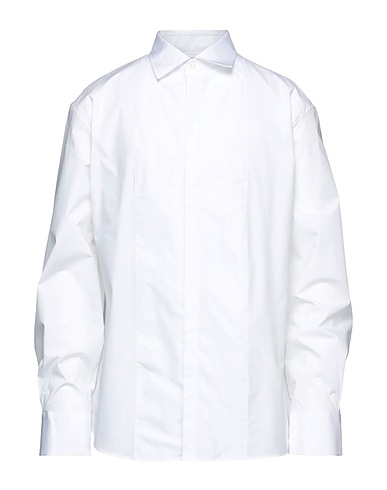 DSQUARED2 Solid colour shirt White 96% Cotton, 4% Elastane