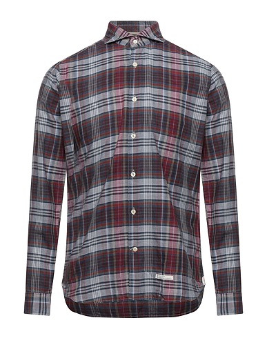 TINTORIA MATTEI 954 Checked shirt Burgundy 100% Cotton