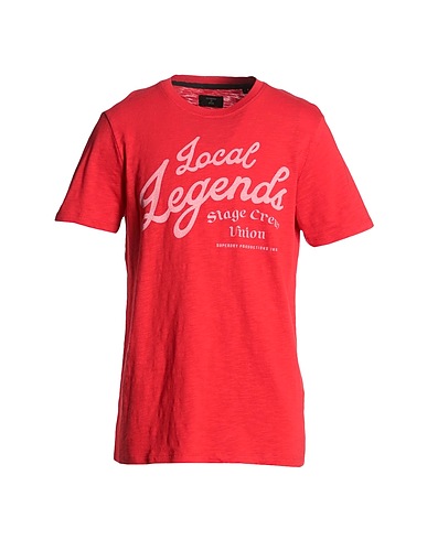 SUPERDRY T-shirt Red 100% Cotton