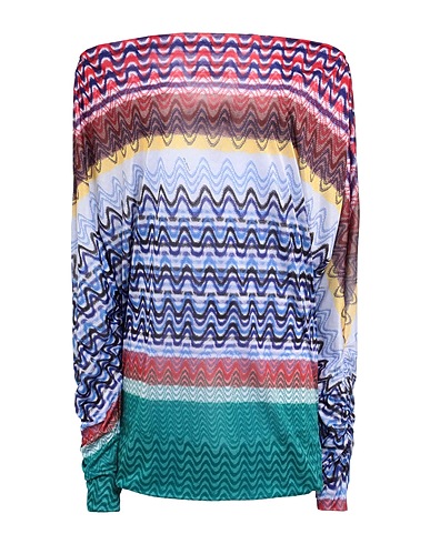 MISSONI Off-the-shoulder top Blue 100% Polyester, Viscose