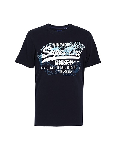 SUPERDRY T-shirt Midnight blue 100% Cotton