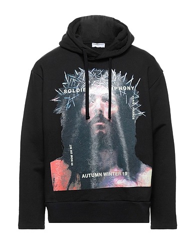 IH NOM UH NIT Hooded track jacket  Black 100% Cotton, Elastane