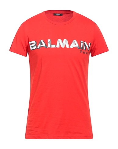 BALMAIN T-shirt Red 100% Cotton