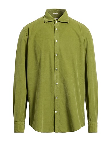 MASSIMO ALBA Solid color shirt VERDE MILITARE 100% Cotton