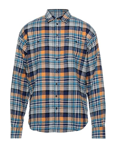 DSQUARED2 Checked shirt Slate blue 100% Cotton