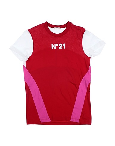 N°21 T-shirt Red 100% Cotton, Polyurethane