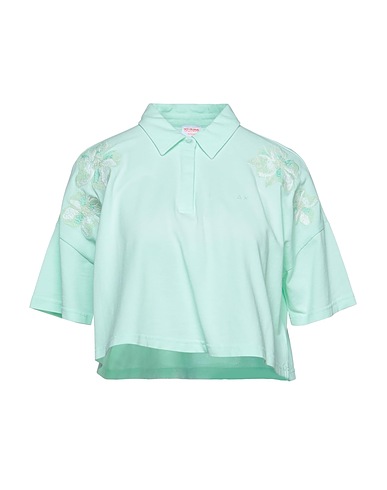 SUN 68 Polo shirt Light green 95% Cotton, 5% Elastane