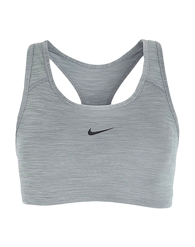 NIKE Athletic tops  swoosh  Medium-Support 1-Piece Pad Sports Bra Grey 82% Polyester, 18% Elastane