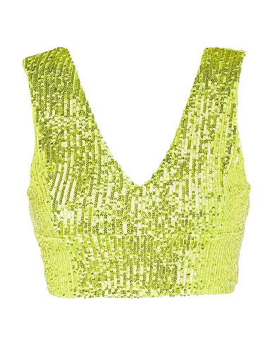 8 by YOOX Crop top Lime green 93% Polyester, 7% Elastane