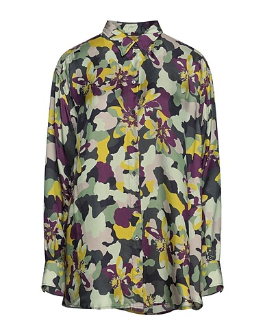 HIGH Floral shirts & blouses Sage green 70% Rayon, 30% Silk