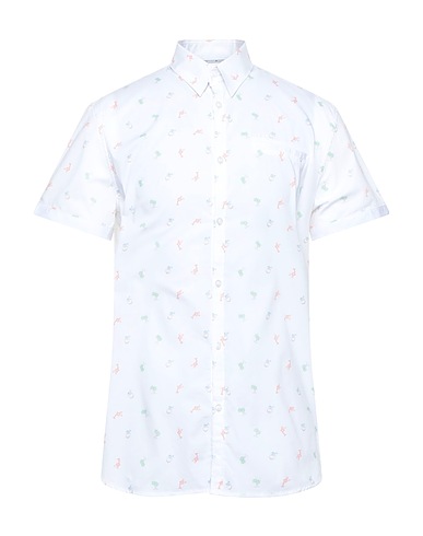 GUESS Patterned shirt White 97% Cotton, 3% Elastane