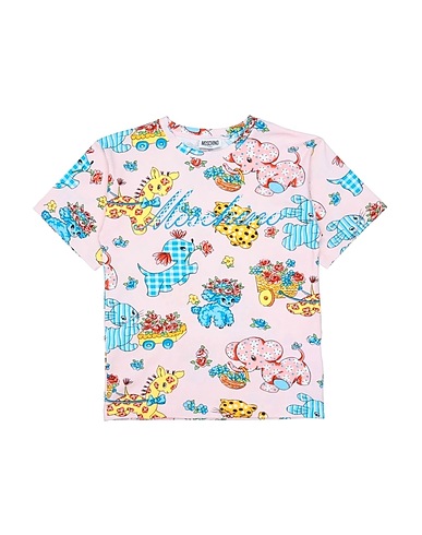 MOSCHINO TEEN T-shirt Light pink 95% Cotton, 5% Elastane, Polyester