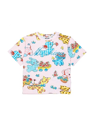 MOSCHINO KID T-shirt Light pink 95% Cotton, 5% Elastane, Polyester