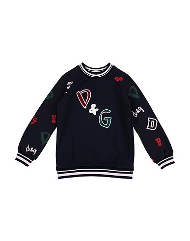 DOLCE&GABBANA Sweatshirt Midnight blue 100% Cotton, Polyester, PVC - Polyvinyl chloride, Polyurethane, Viscose