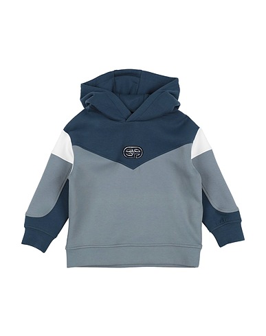 EMPORIO ARMANI Sweatshirt Slate blue 77% Cotton, 19% Polyester, 4% Elastane
