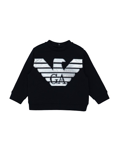 EMPORIO ARMANI Sweatshirt Midnight blue 76% Cotton, 18% Polyester, 6% Elastane