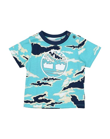 TIMBERLAND T-shirt Turquoise 100% Cotton, Elastane