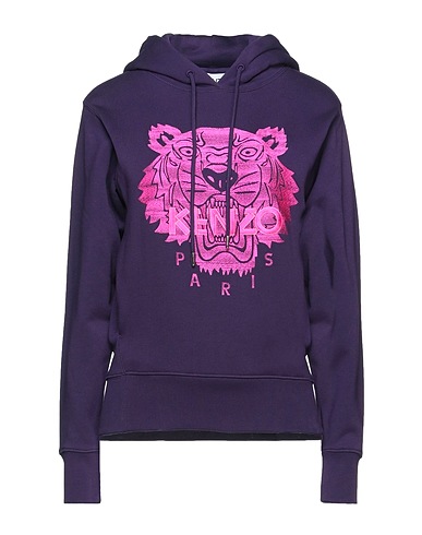 KENZO Hooded track jacket  Purple 100% Cotton, Elastane, Polyester