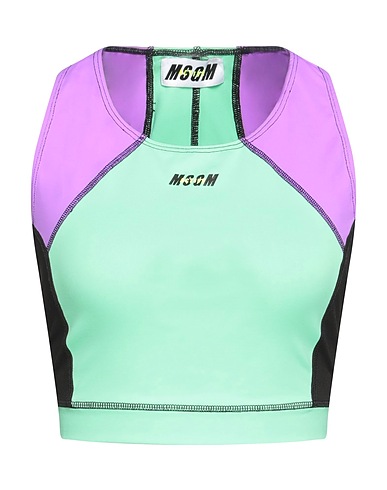 MSGM Crop top Verde 91% Poliammide, 9% Elastan