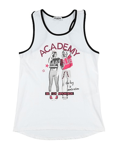 MAËLIE Tank top White 90% Cotton, 10% Elastane
