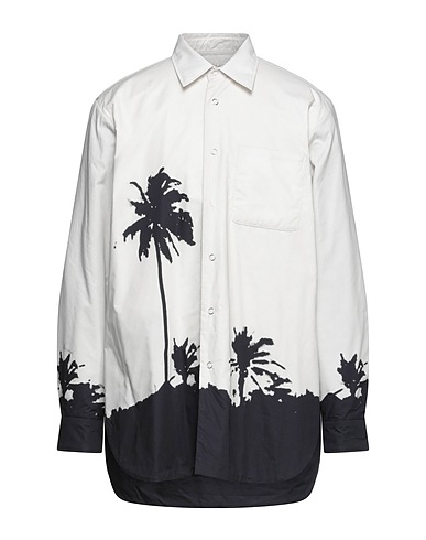 DRIES VAN NOTEN Hemd mit Muster LEN LYE Hellgrau 100% Baumwolle
