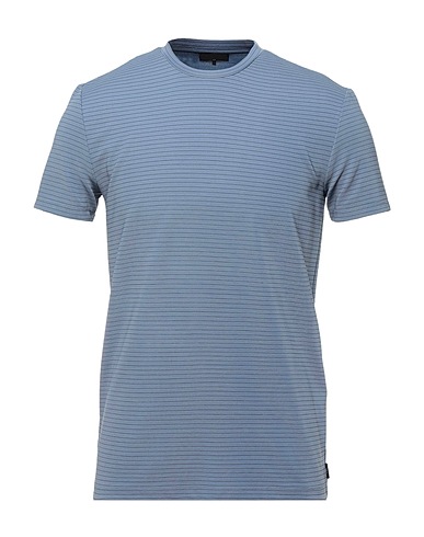 EMPORIO ARMANI Basic T-shirt Pastel blue 93% Polyester, 4% Viscose, 3% Elastane