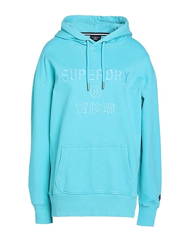 SUPERDRY Felpa Azzurro 100% Cotone