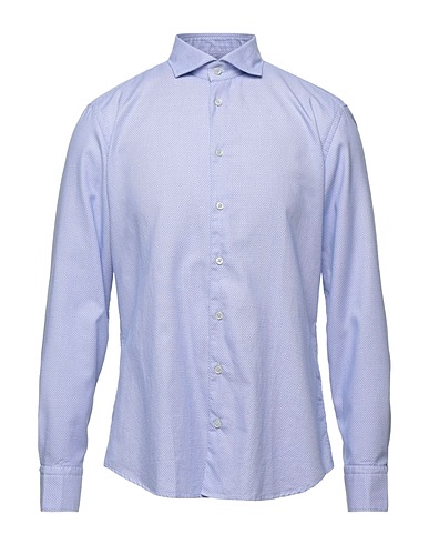 AMBASSADOR Patterned shirt Sky blue 100% Cotton