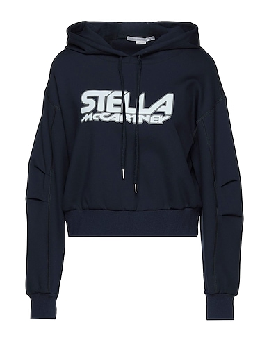 STELLA McCARTNEY Hooded track jacket  Midnight blue 87% Polyamide, 13% Elastane, Polyester