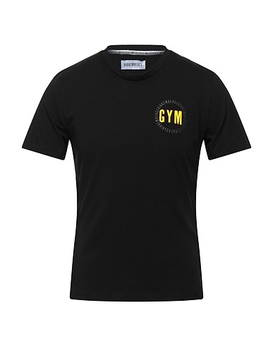 BIKKEMBERGS T-shirt Black 93% Cotton, 7% Elastane