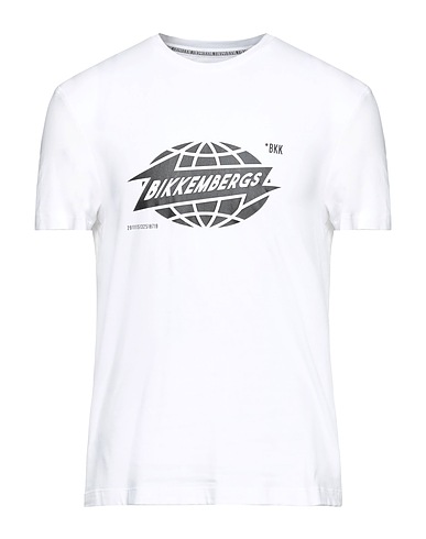 BIKKEMBERGS T-shirt Bianco 93% Cotone, 7% Elastan
