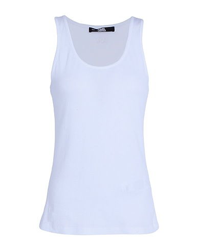 KARL LAGERFELD Tank top KLXAV RIB TANK TOP
 White 67% Lyocell, 29% Organic cotton, 4% Elastane