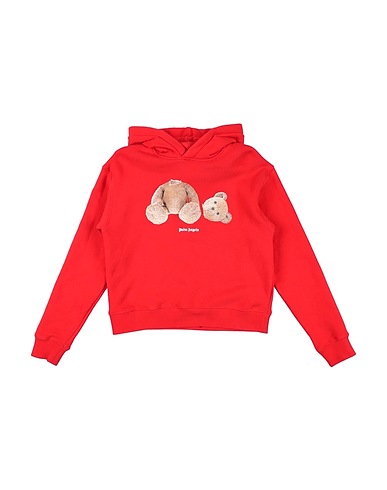 PALM ANGELS Hooded sweatshirt Red 100% Cotton, Elastane
