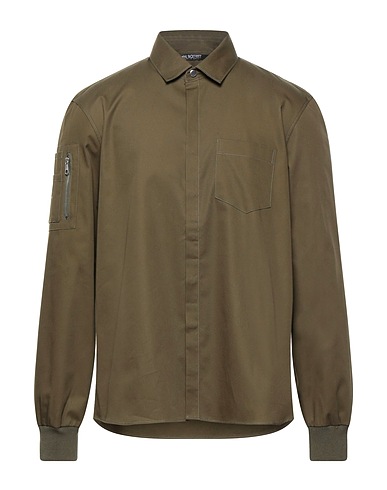 NEIL BARRETT Solid colour shirt Military green 100% Cotton