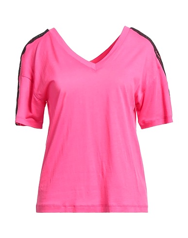 KARL LAGERFELD Basic T-shirt DOUBLE V NECK LOGO T-SHIRT
 Fuchsia 67% Tencel™ Lyocell, 33% Cotton