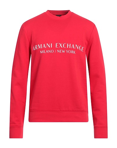 ARMANI EXCHANGE Sweatshirt Brick red 100% Cotton, Elastane