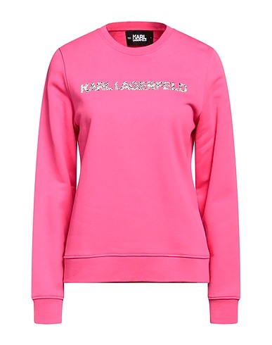 KARL LAGERFELD Sweatshirt ELONGATED LOGO ZEBRA SWEAT
 Fuchsia 89% Organic cotton, 11% Recycled polyester