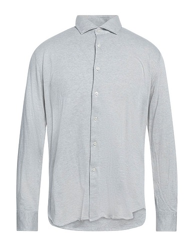 XACUS Patterned shirt Light grey 100% Cotton