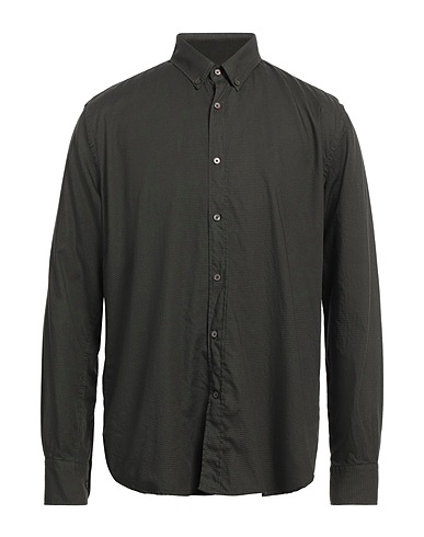 BROOKSFIELD Camicia fantasia Verde militare 100% Cotone