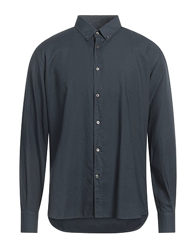 BROOKSFIELD Patterned shirt Midnight blue 100% Cotton