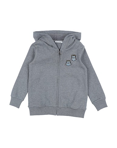 DOLCE&GABBANA Hooded track jacket  Grey 100% Cotton, Viscose, Polyamide, Polyester