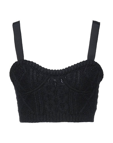 REDValentino Top Nero 37% Acrilico, 24% Lana mohair, 19% Poliammide, 12% Cotone, 8% Poliestere