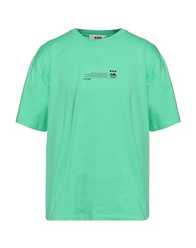 MSGM Basic T-shirt Green 100% Organic cotton