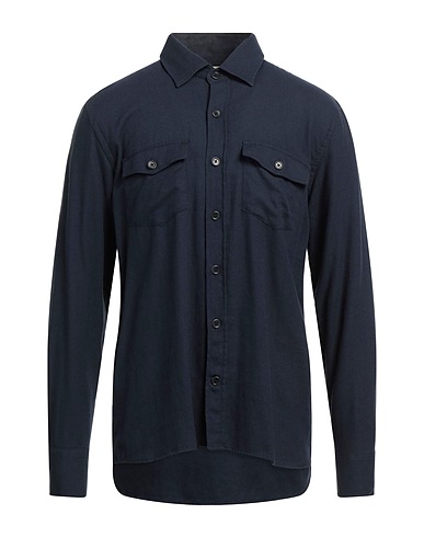 BROOKSFIELD Chemise de couleur unie Bleu marine 80% Coton, 20% Laine