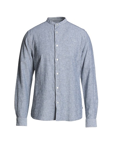 ONLY & SONS Hemd mit Muster Blau 55% Baumwolle, 45% Leinen