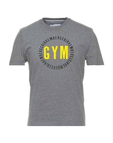BIKKEMBERGS T-shirt Grey 93% Cotton, 7% Elastane