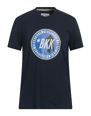 BIKKEMBERGS Basic T-Shirt Midnight blue 96% Cotton, 4% Elastane