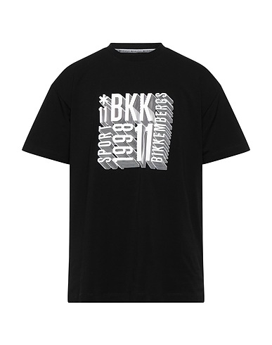 BIKKEMBERGS T-shirt Black 94% Cotton, 6% Elastane